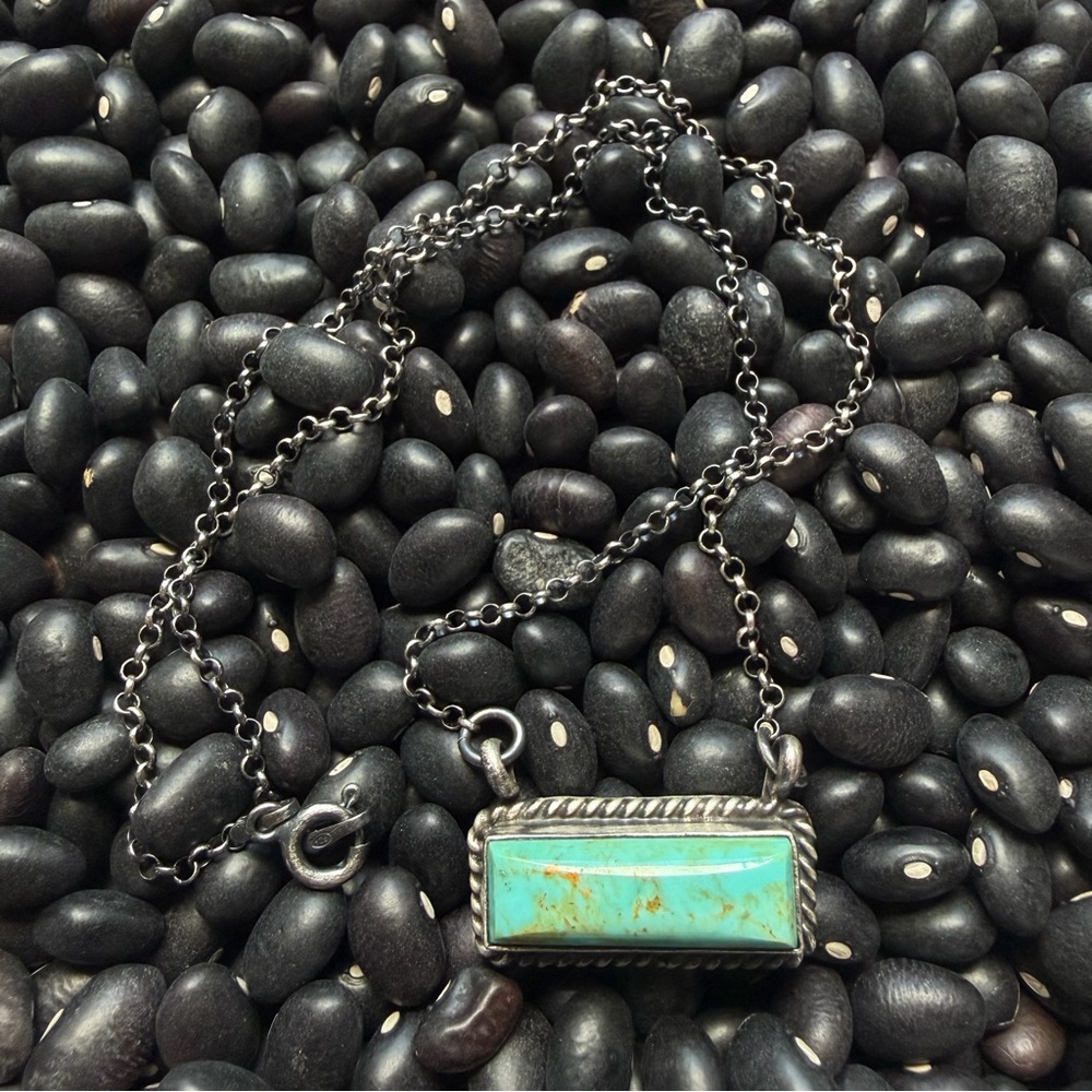 Navajo Native Made Kingman Bar Necklace 16”